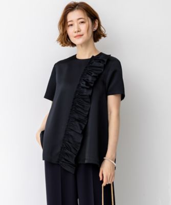 ＜23区 L (Women/大きいサイズ)＞【ＡＰＰＬＡＵＤＩＲ】クリアダブルサテン　フリルデザイン　ブラウス（ＢＬＡ２ＬＳ０７２３）