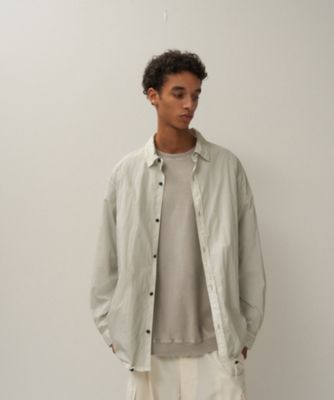 ＜ATON (Women/Men)＞ＨＡＮＤ　ＤＹＥＤ　ＮＹＬＯＮ　｜　シャツジャケット　－　ＵＮＩＳＥＸ（ＢＬＡＧＧＭ０２０４）