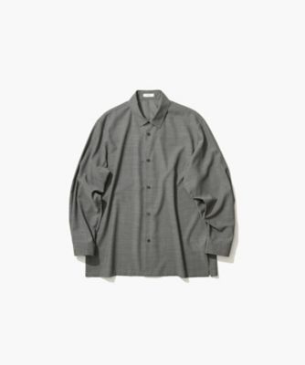 ATON (Women/Men)/エイトン TWIST WOOL TROPICAL | オーバーサイズシャツ - UNISEX(BLAGGM0300)