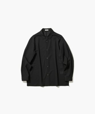 アパルトモン　ドゥーズィエムクラス　ビッグ　オーバー　シャツ　黒　綿 TWIST WOOL TROPICAL ｜ オーバーサイズシャツ