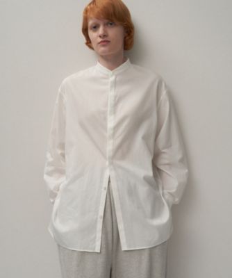 ＜ATON (Women/Men)＞ＣＯＴＴＯＮ　ＳＩＬＫ　｜　スタンドカラーシャツ（ＢＬＡＧＬＭ０１０９）