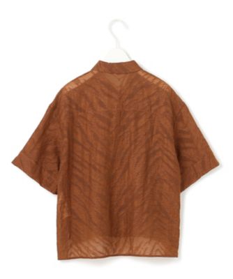 洗える】ゼブラシアーJQ クロップドシャツ（BLCMGM0611