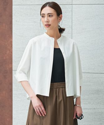 ＜ICB L (Women/大きいサイズ)＞【接触冷感・ＵＶカット・洗える】ヴィンテージスパンブロード　バンドカラーシャツ（ＢＬＣＭＧＭ０７０７）