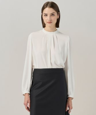 ＜ICB L (Women/大きいサイズ)＞【接触冷感・ＵＶケア・速乾・洗える】ＢａｃｋＳａｔｉｎＡｍｕｎｚｅｎ　ハイネックブラウス（ＢＬＣＭＧＷ０４２０）