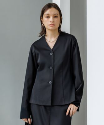 ＜ICB L (Women/大きいサイズ)＞【ＣＬＡＳＳＹ．掲載・裏起毛】　ウォームサテン　カーディガンブラウス（ＢＬＣＭＧＷ０５１０）