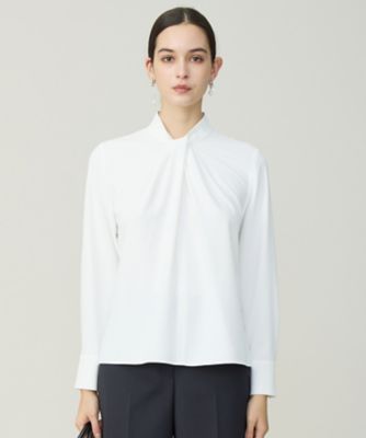 ＜ICB L (Women/大きいサイズ)＞ストレッチジョーゼット　ボウタイライク　ブラウス（ＢＬＣＭＧＷ０６１１）