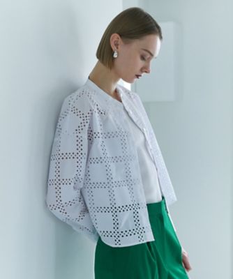 ＜ICB L (Women/大きいサイズ)＞スクエアエンブロイダリー　クロップドシャツ（ＢＬＣＭＬＭ０３１４）