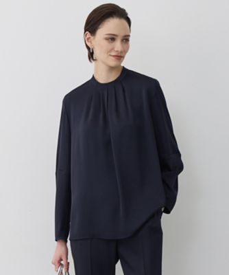 アセテートダブルサテン ランタンスリーブブラウス