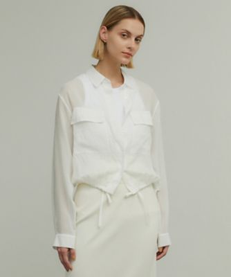 ＜BEIGE， (Women)＞ＰＡＵＬＩＮＥ　／　ドローストリングシアーブラウス（ＢＬＣＷＣＳ０２０５）