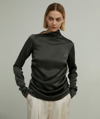 【SALE】BEIGE， (Women)/ベイジ【otonaMUSE 5月号掲載】GINETTE/シャーリングブラウス(BLCWCS0207) 004_グレー トップス【三越伊勢丹/公式】