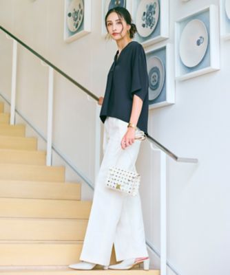 ベイジ BEIGE. 長袖ブラウス フリル 黒色 2023年モデル サイズ4 袖フリルデザインギャザーブラウス通販｜レディースファッション