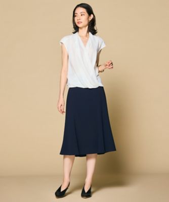 定番】OLIVE ／ カシュクールフレンチスリーブブラウス