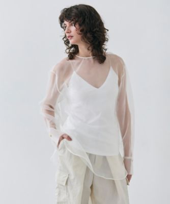 ＜BEIGE， (Women)＞ＥＲＩＣＡ　／　シルクシースルークルーネックブラウス（ＢＬＣＷＣＷ０６０３）