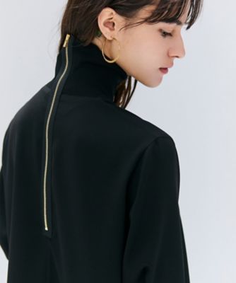 洗える】FLEUR ／ ニットコンビハイネック半袖ブラウス