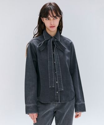 ＜BEIGE， (Women)＞【洗える・ＢＡＩＬＡ　１１月号掲載】ＭＡＲＫＥＬ　／　ボウタイ付きシャツカラーデニムシャツ（ＢＬＣＷＧＡ０２１６）