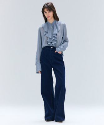 CALLERRY ／ シルク混ドットラッフルブラウス