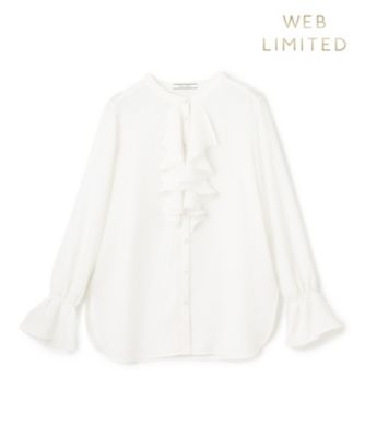 ＜BEIGE， (Women)＞【ＷＥＢ限定・洗える】ＣＬＡＲＩＯＮ　／　バンドカラーフリルブラウス（ＢＬＣＷＧＡ６２５０）