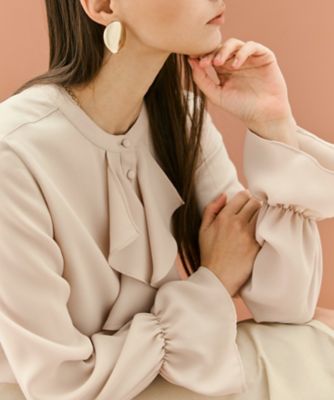 WEB限定・洗える】CLARION ／ バンドカラーフリルブラウス