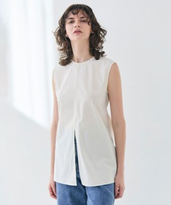 ＜BEIGE， (Women)＞【洗える】ＭＡＬＬＯＷ　／　バックリボンコットンノースリーブブラウス（ＢＬＣＷＧＭ０４００）
