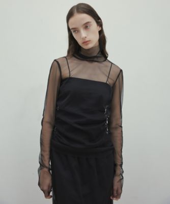 BEIGE， (Women)/ベイジ 【洗える・VERY 6月号掲載】TAMARIX / ストレッチチュールハイネックブラウス(BLCWGS0204)
