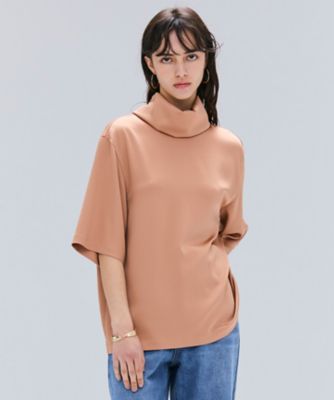 BEIGE， (Women)/ベイジ【洗える・Precious 11月号掲載】LLOYD/ハンマーサテンロールカラー半袖ブラウス(BLCWGW0306) 012_ピンク トップス【三越伊勢丹/公式】