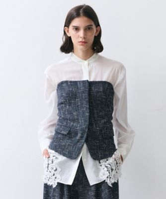 TRIPHANE ／ バックニットツイードビスチェ