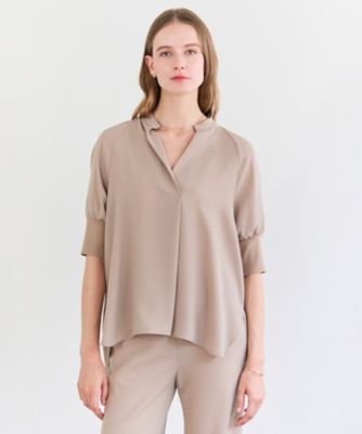 ＜BEIGE， (Women)＞ＦＬＥＵＲ　／　異素材カフス　スタンドカラーブラウス（ＢＬＣＷＬＭ０４０４）