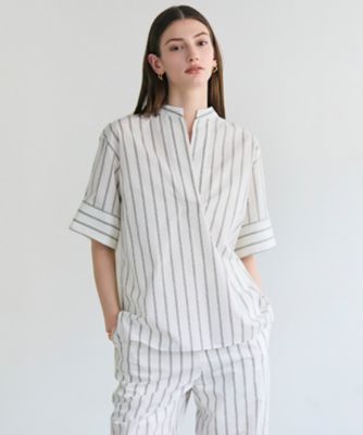 異素材シャツ AS KNOW AS（アズノゥアズ） シャツワンピース異素材合わせてシャツ