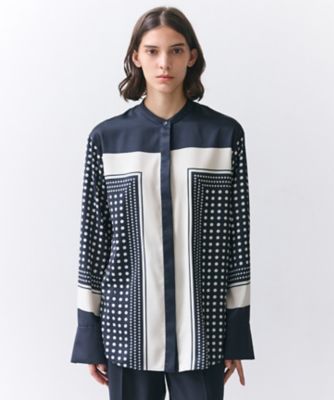 ＜BEIGE， (Women)＞ＧＡＤＥ　／　モノトーンドット柄バンドカラーブラウス（ＢＬＣＷＬＳ０１０４）