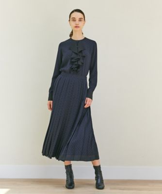 BEIGE, ベイジ 36号 MAKALU / フリルブラウス濃紺ネイビー