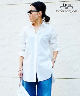 ＜ICB (Women)＞【ＩＣＢ×ｔａｍａｃｈａｎ＿ｓｔｙｌｅ　コラボ】　スタイルアップ　ビッグシャツ（ＢＬＣＹＣＭ０９４１）