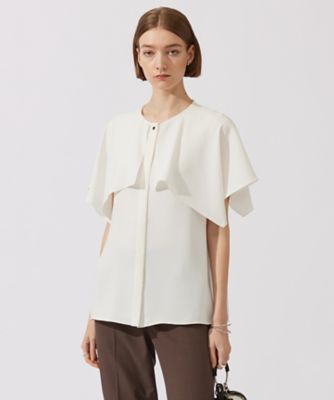 ＜ICB (Women)＞【ＵＶカット・接触冷感・防シワ・洗える】エステルダブルクロス　ハンカチーフスリーブブラウス（ＢＬＣＹＣＭ０９６０）