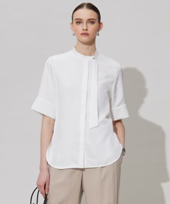 ＜ICB (Women)＞【接触冷感・速乾・洗える】シルキーツイル　デザインブラウス（ＢＬＣＹＧＭ０６１０）