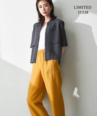 WEB限定・接触冷感・速乾・洗える】シルキーツイル 半袖クロップド
