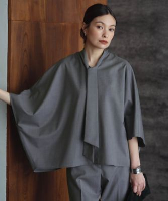 洗える】T／Wブロード ボウタイブラウス（BLCYGW0414