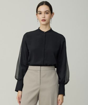 ＜ICB (Women)＞オーガンコンビシャーティング　シアーレイヤードスリーブブラウス（ＢＬＣＹＧＷ０７０２）