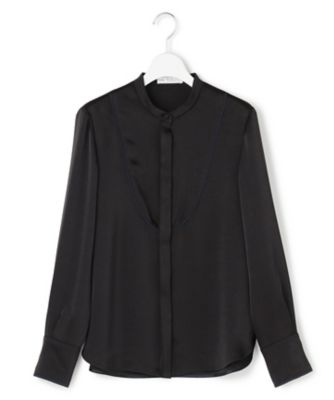 ＜ICB (Women)＞【ＷＥＢ＆一部店舗限定】　ＤｒａｐｙＳａｔｉｎ　バンドカラーシャツ（ＢＬＣＹＧＷ０９３２）