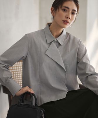 ＜ICB (Women)＞クリーンブロード　ライダース風　クロップドシャツ（ＢＬＣＹＬＭ０３１８）