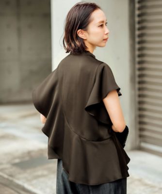 ICB×インフルエンサーコラボ】デュアルサテン ラッフルブラウス