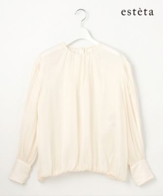 エステータ】コットンオーガンジー ブラウス