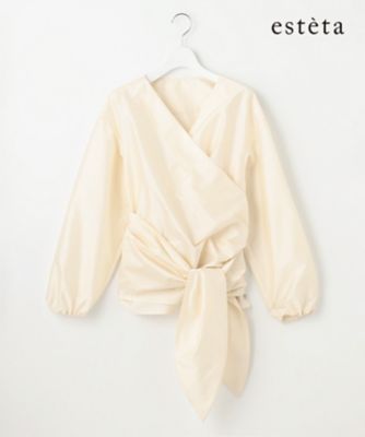 esteta (Women)/エステータ 【エステータ】シルク混タフタ　カシュクールブラウス（ＢＬＨ６ＧＭ０９２６）