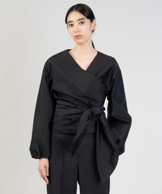 エステータ】シルク混タフタ カシュクールブラウス