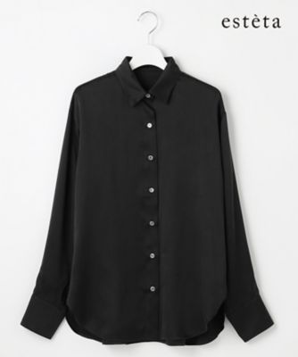 esteta (Women)/エステータ シルクサテン シャツ(BLH6GW0925) 005_クロ トップス【三越伊勢丹/公式】