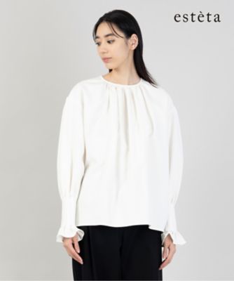 esteta (Women)/エステータ 【エステータ】コットンダブルクロス　長袖ブラウス（ＢＬＨ７ＧＭ０９２１）
