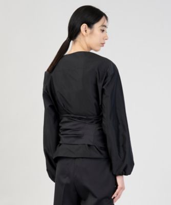 【エステータ】シルク混タフタ　カシュクールブラウス（ＢＬＨ７ＧＭ０９２６）