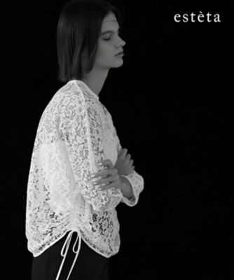 ＜esteta (Women)＞【エステータ】マニフィークレース　ブラウス（ＢＬＨ７ＬＳ０９２７）