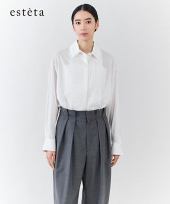 エステータ】コットンオーガンジー ドレスシャツ
