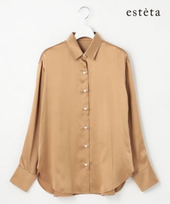 esteta (Women)/エステータ 小さいサイズ シルクサテン シャツ(BLH8GW0925) 034_オウドイロ トップス【三越伊勢丹/公式】