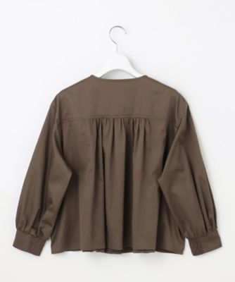 【ＳＬＯＷ／一部店舗限定】ウォッシュドコットンサテン　ブラウス（ＢＬＳ１ＣＡ０９３１）