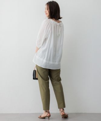 【ＳＬＯＷ／一部店舗限定】コットンローンウェーブ　ブラウス（ＢＬＳ１ＣＭ０９６２）
